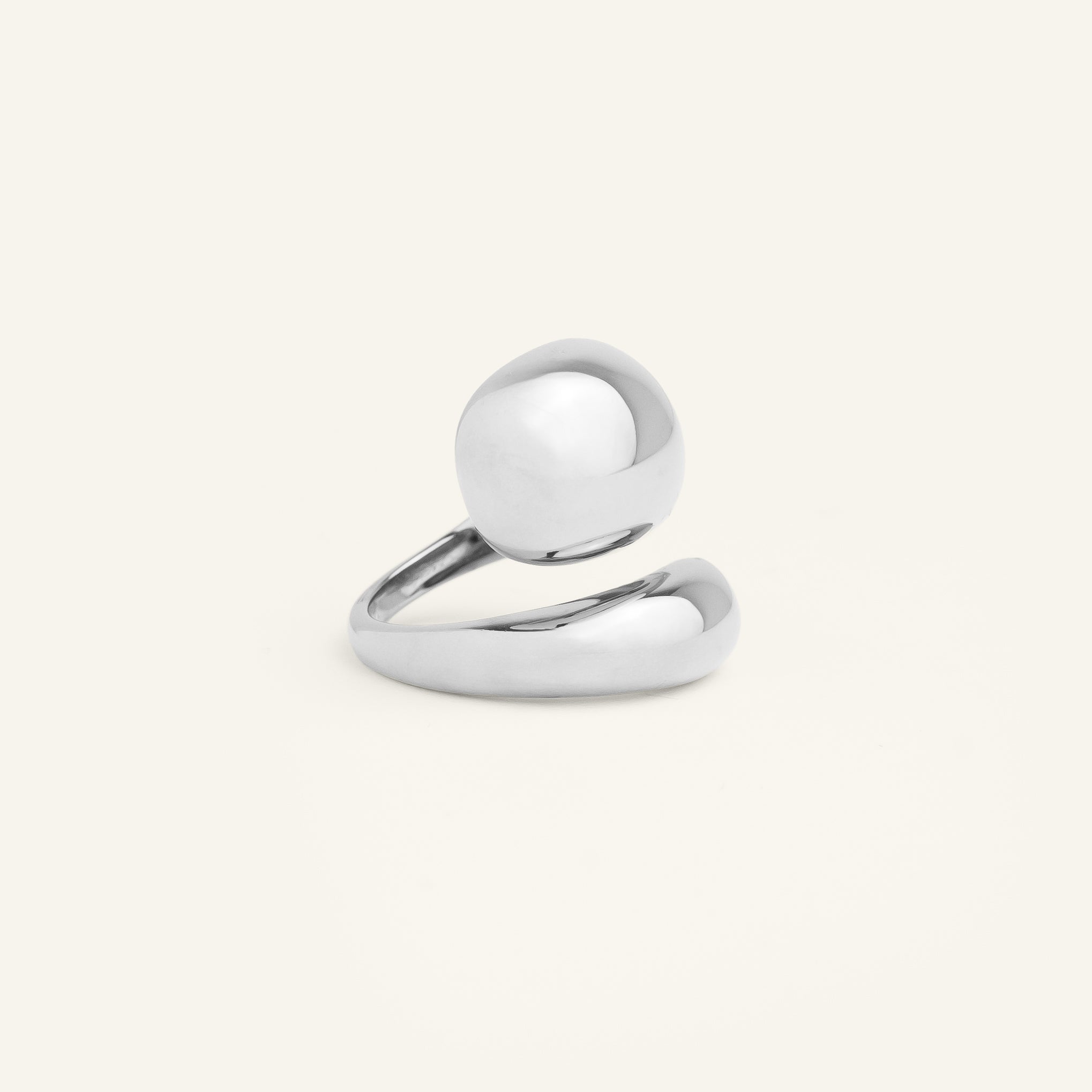 Grosse bague femme goutte acier inoxydable argenté